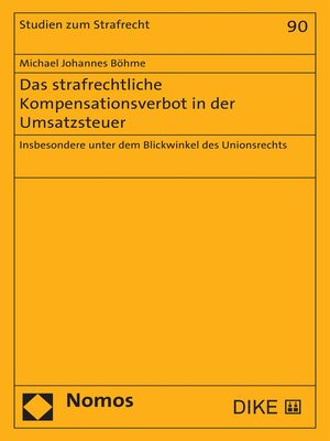 cover image of Das strafrechtliche Kompensationsverbot in der Umsatzsteuer
